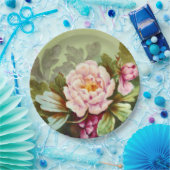 Assiettes En Carton Peinture à la main Antique Style Peony fête d'anni (Fête)