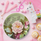Assiettes En Carton Peinture à la main Antique Style Peony fête d'anni (Fête)