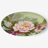 Assiettes En Carton Peinture à la main Antique Style Peony fête d'anni (Angle)