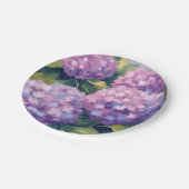 Assiettes En Carton Peinture à l'aquarelle florale de l'Hydrangée viol (Angle)