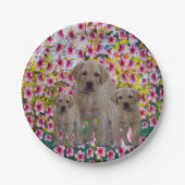 Assiettes En Carton Peinture à l'huile de marionnettes Labrador (Devant)