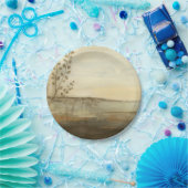 Assiettes En Carton Peinture à l'huile de paysage moderne Sunset (Fête)