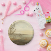 Assiettes En Carton Peinture à l'huile de paysage moderne Sunset (Fête)