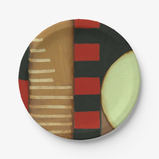 Assiettes En Carton Peinture à panneaux de style loft contemporain (Devant)