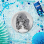 Assiettes En Carton Peinture à pantalon noir ordinaire de caniche - ar (Fête)