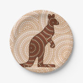 Assiettes En Carton Peinture à points de kangourou autochtone (Devant)