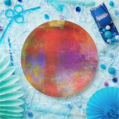 Assiettes En Carton Peinture Abstraite colorée en gras (Fête)