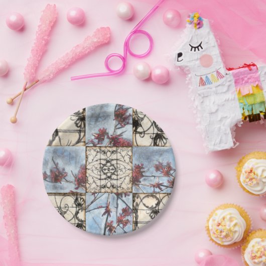 Assiettes En Carton Peinture Abstraite de défilement (Fête)