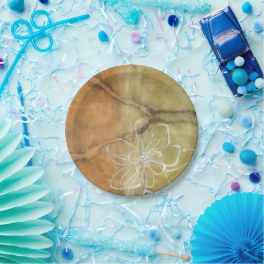 Assiettes En Carton Peinture Abstraite en silhouette sur Arrière - pla (Fête)