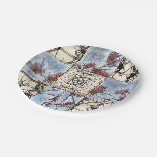 Assiettes En Carton Peinture abstraite lambrissée de Scrollwork