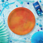 Assiettes En Carton Peinture Abstraite moderne en orange (Fête)