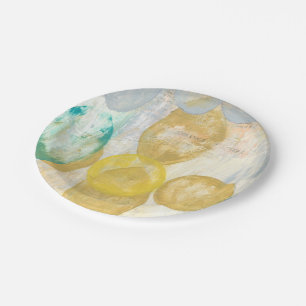 Assiettes En Carton Peinture Abstraite moderne sur papier journal