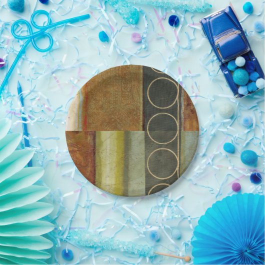 Assiettes En Carton Peinture Abstraite multitexturée par Vision Studio (Fête)