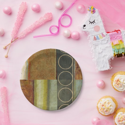 Assiettes En Carton Peinture Abstraite multitexturée par Vision Studio (Fête)