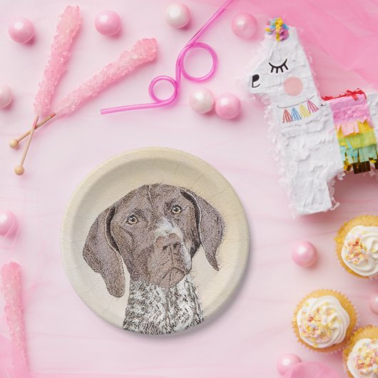 Assiettes En Carton Peinture allemande d'indicateur aux cheveux courts (Fête)