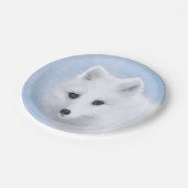 Assiettes En Carton Peinture Arctic Fox - Art original de la faune (Angle)
