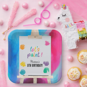 Assiettes En Carton Peinture Artiste Peinture Anniversaire Thème