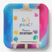 Assiettes En Carton Peinture Artiste Peinture Anniversaire Thème (Recto)