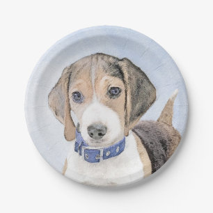 Assiettes En Carton Peinture beagle - Cute Original Chien Art