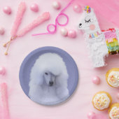 Assiettes En Carton Peinture blanche standard pour caniche - Art origi (Fête)