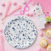 Assiettes En Carton Peinture bleue d'éclaboussure (Fête)