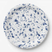 Assiettes En Carton Peinture bleue d'éclaboussure (Devant)