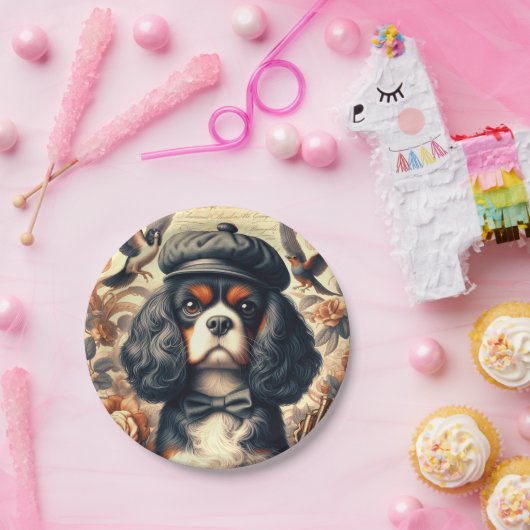 Assiettes En Carton Peinture Cavalier King Charles Spaniel (Fête)