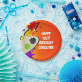 Assiettes En Carton Peinture colorée Palette Art Peinture Anniversaire (Fête)