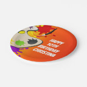 Assiettes En Carton Peinture colorée Palette Art Peinture Anniversaire (Angle)