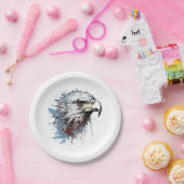 Assiettes En Carton Peinture d'aigle (Fête)