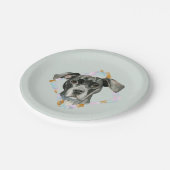 Assiettes En Carton Peinture d'aquarelle de chien de pitbull de (Angle)