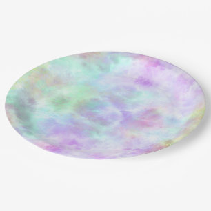 Assiettes En Carton Peinture d'aquarelle Pastel Rainbow Cravate-Dye