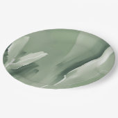 Assiettes En Carton Peinture d'aquarelle verte Abstraite moderne (Angle)