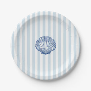Assiettes En Carton Peinture de coquillages Bande Nautique