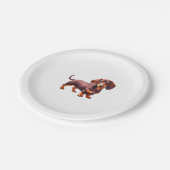 Assiettes En Carton Peinture de Dachshund - Peinture d'aquarelle de ch (Angle)