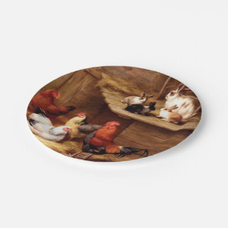 Assiettes En Carton Peinture de ferme d'animal familier de lapins de