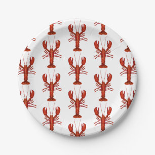 Assiettes En Carton Peinture de homard Motif nautique Côte