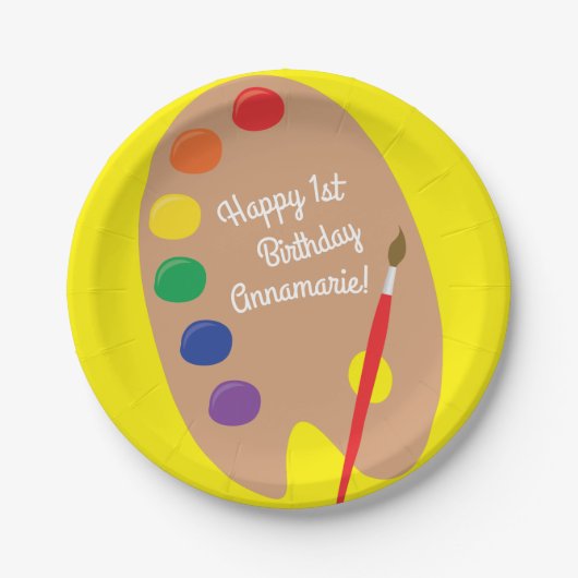 Assiettes En Carton Peinture de la fête Anniversaire de enfant (Devant)
