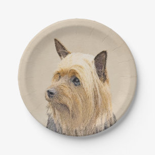 Assiettes En Carton Peinture de Terrier Australien - Art Original de C