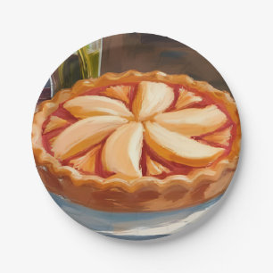 Assiettes En Carton Peinture de Thanksgiving aquarelle tarte aux pomme