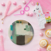 Assiettes En Carton Peinture d'expressioniste avec les courses lourdes (Fête)