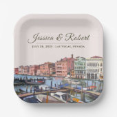 Assiettes En Carton Peinture du Grand Canal, Venise, Italie (Recto)