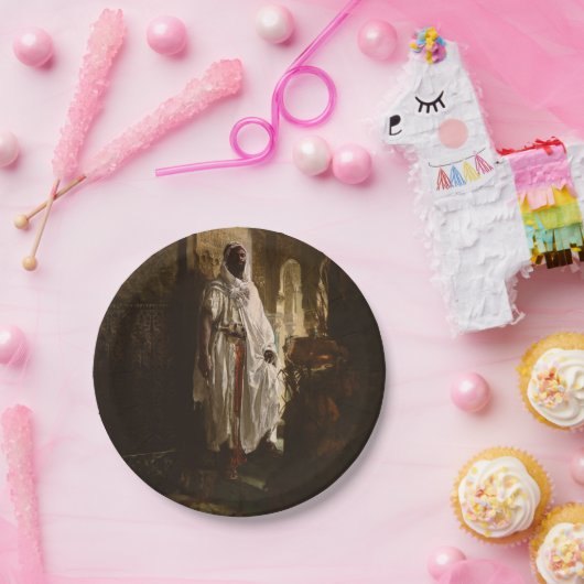 Assiettes En Carton Peinture en chef maure africaine Portrait (Fête)