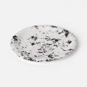 Assiettes En Carton Peinture en marbre blanc et noir Abstrait (Angle)