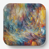 Assiettes En Carton Peinture épaisse texture Abstraite (Recto)