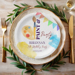 Assiettes En Carton Peinture et art de fête à thème fête monogrammed<br><div class="desc">Peinture et fête art thème fête monogrammed plaques en papier modèle décoration de table d'art personnalisé,  pinceau coloré et palette de peinture aquarelle plaques de fête personnalisées pour art peinture partie papier imprimé plaques</div>
