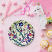 Assiettes En Carton Peinture feuille et papillons (Fête)