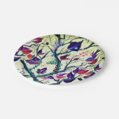 Assiettes En Carton Peinture feuille et papillons (Angle)