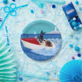 Assiettes En Carton Peinture fraîche de Labradors d'été (Fête)