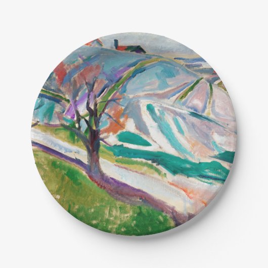 Assiettes En Carton Peinture paysagère Edward Munch (Devant)